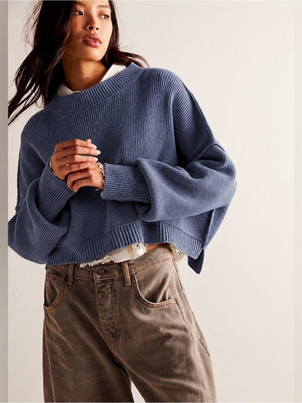Free People Easy Street Crop Pull Over